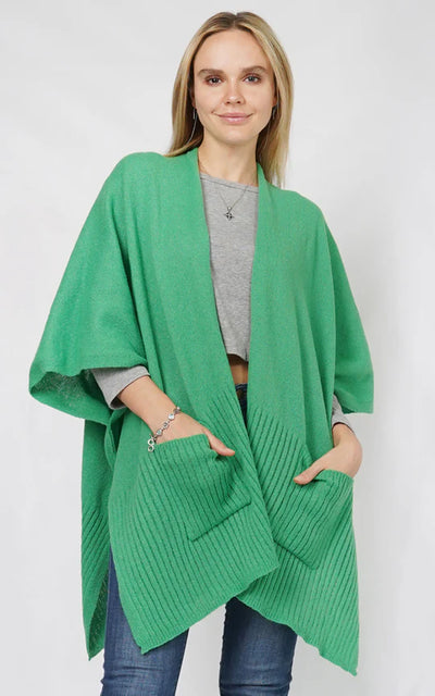 Knit Kimono Cape With Pocket