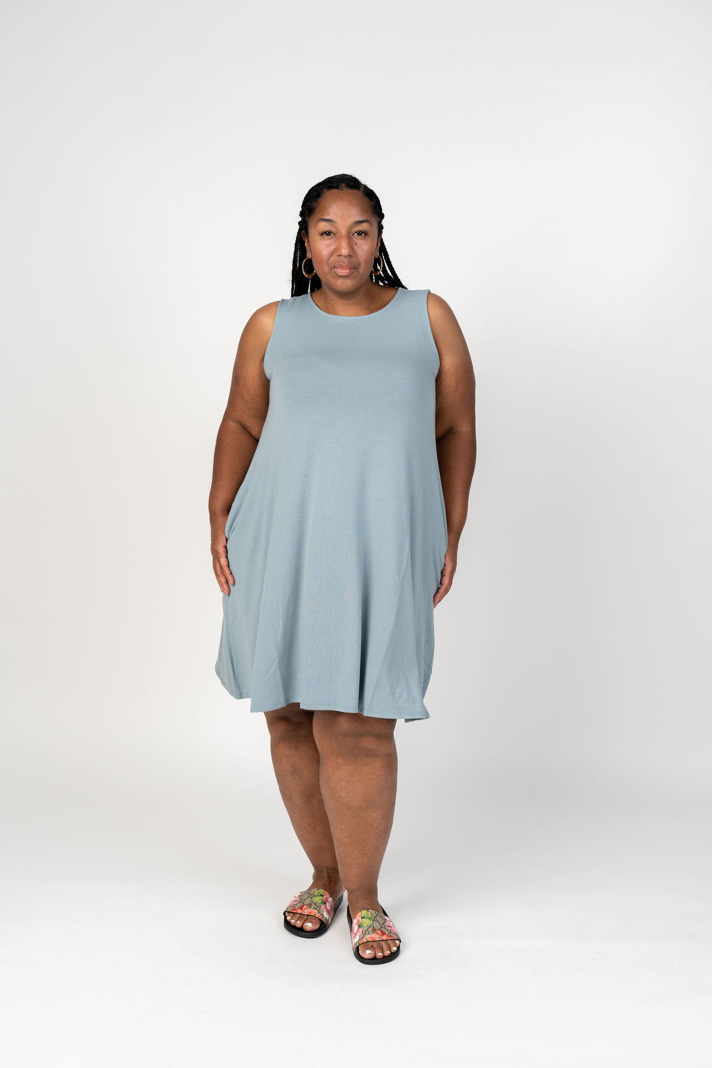 Swing Dress Blue Grey