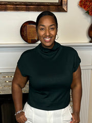 Solid Knit Mock Neck Pullover