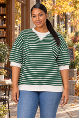 Everyday Stripe Rib Banded Pullover