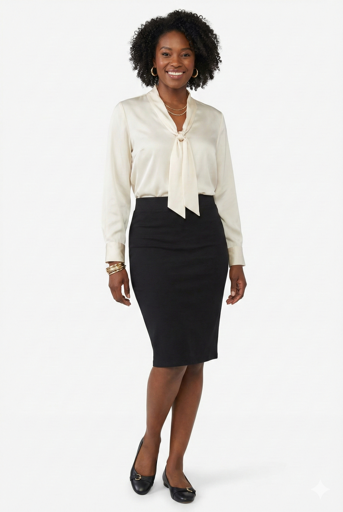 Plus Ponte Basic Knee-Length Skirt