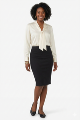 Plus Ponte Basic Knee-Length Skirt