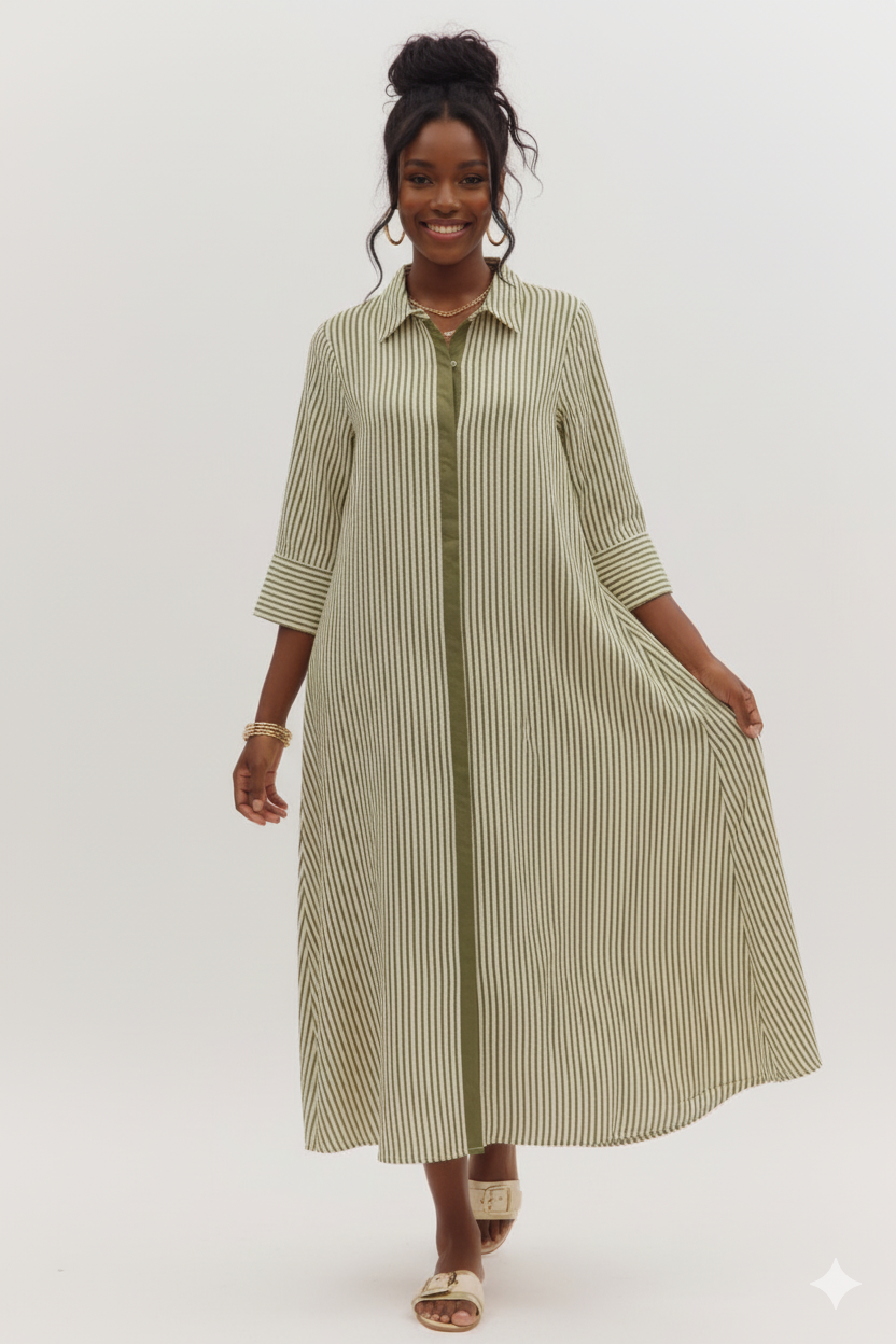 The Timeless Stripe Midi Dress