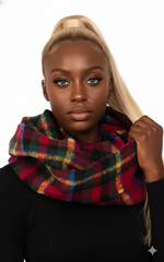 Multi Color Tartan Plaid Infinity Scarf