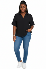 Airflow Collared V-Neck Top