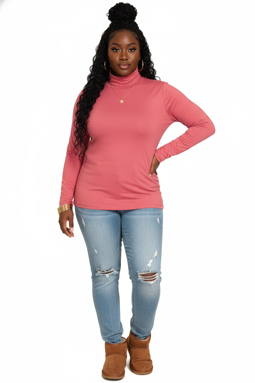 Plus Everyday Luxe Mock Neck Top