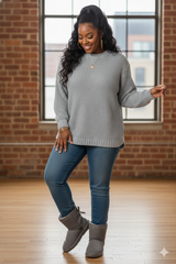 Hi-Low Waffle Knit Sweater