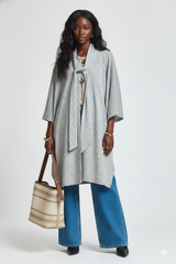 Flowy Button-Detail Poncho Top