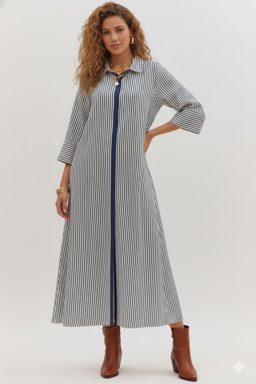 The Timeless Stripe Midi Dress
