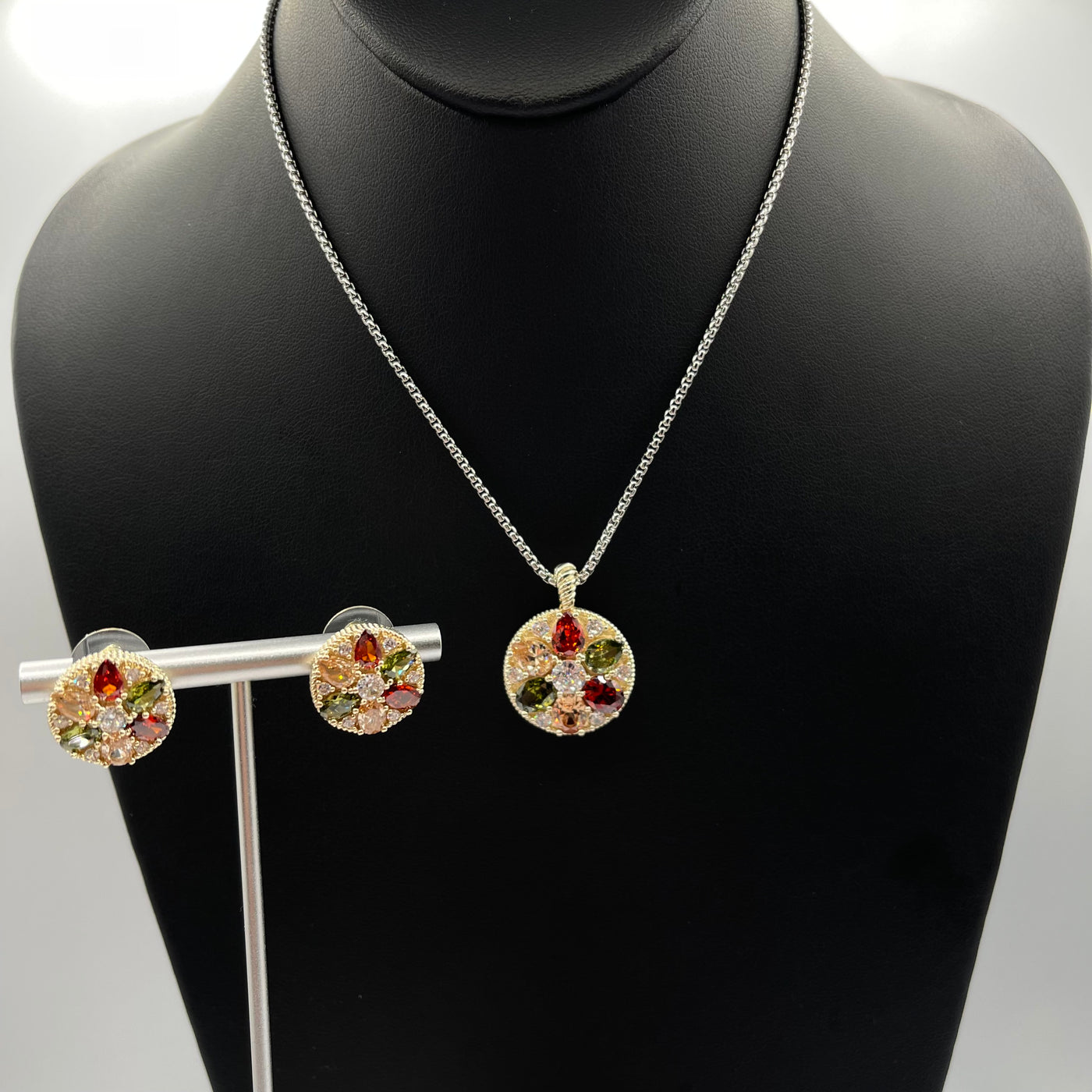 Flower Necklace and Earring Set