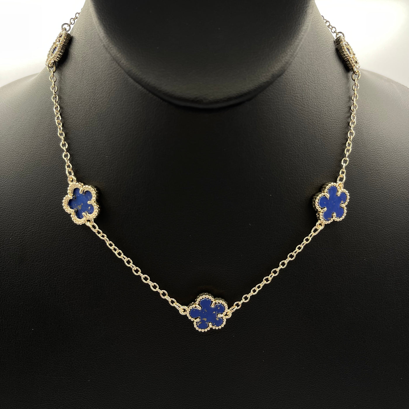 Blue Clover Necklace