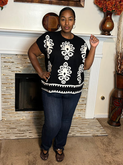Damask Knit Muscle Tee