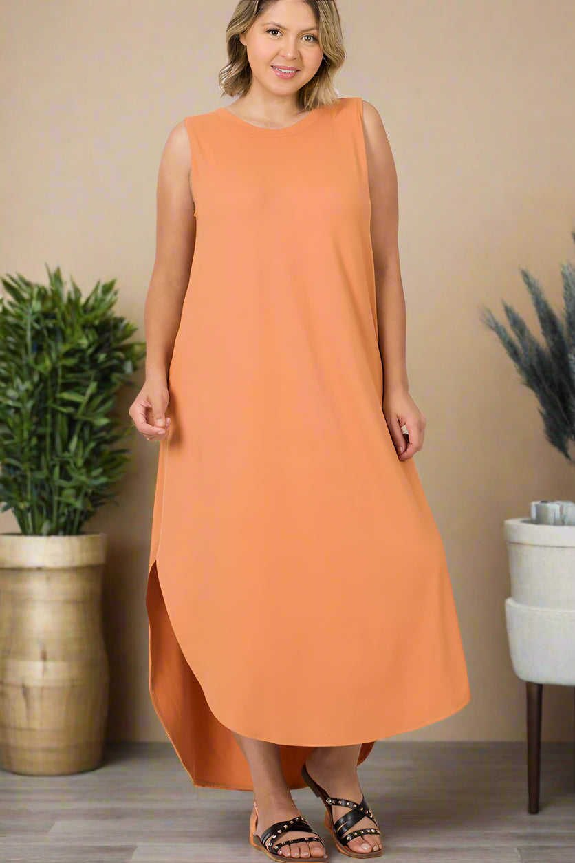 Plus Size Side Slit Maxi Dress