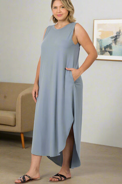 Plus Size Side Slit Maxi Dress