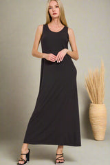 Flared Scoop Neck Maxi Dress