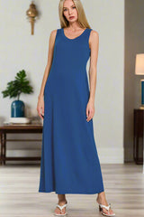 Flared Scoop Neck Maxi Dress