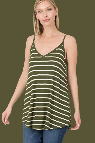 Stripped Spaghetti Strap Cami