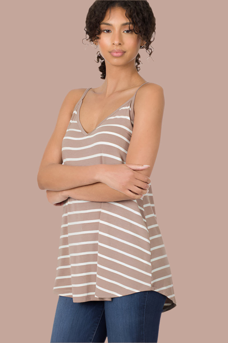 Stripped Spaghetti Strap Cami