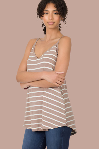 Stripped Spaghetti Strap Cami
