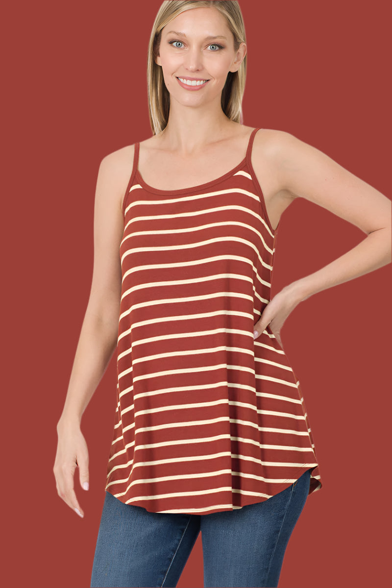 Stripped Spaghetti Strap Cami