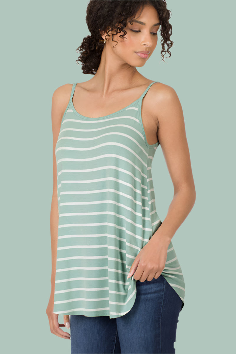 Stripped Spaghetti Strap Cami