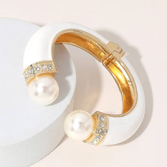 Pearl & Grace Enamel Hinged Cuff Bracelet