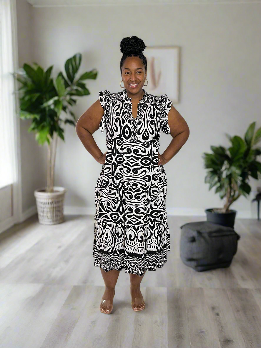 Border Print Dresses