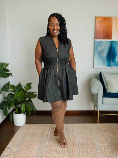 Floral Jacquard Mini Dress
