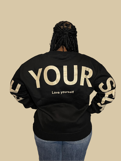 Be Yourself Love Yourself Printed Oversized Sweatshirt