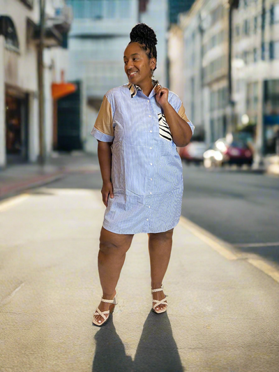Animal Print Shirt Dress