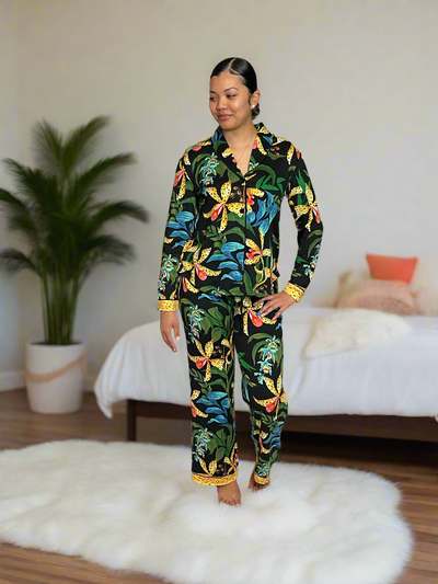 Two Piece Wildflower Print Pajama Set