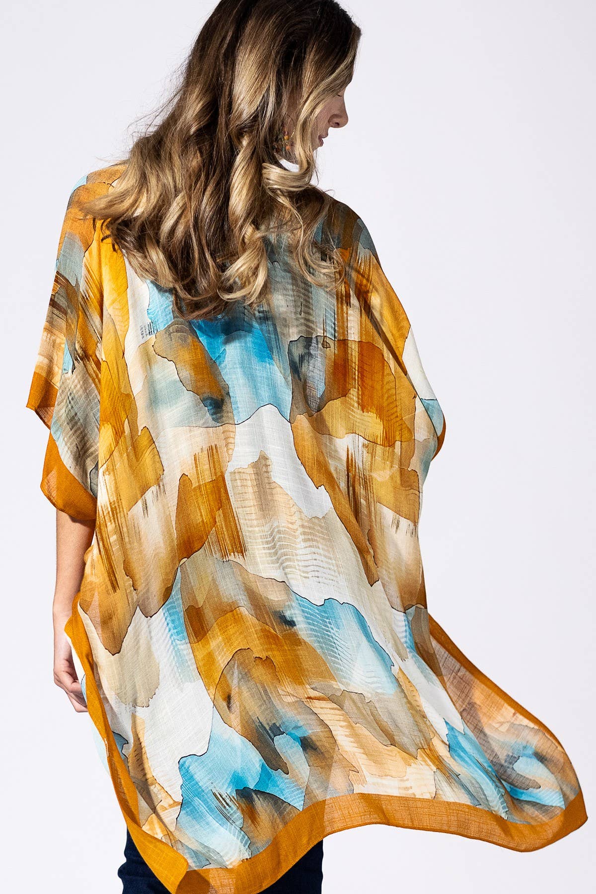 Terracotta Mirage Viscose Kimono