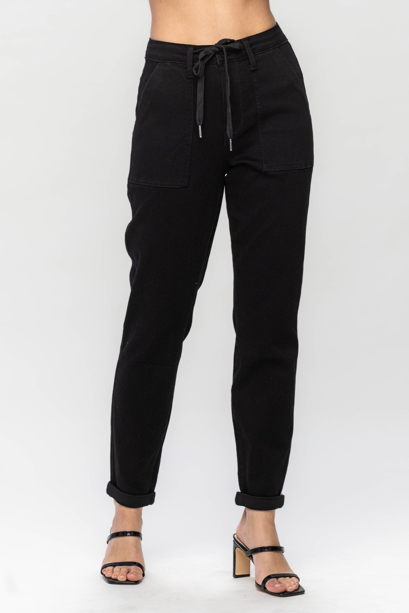 HW Jet Black Double Roll Cuff Jogger