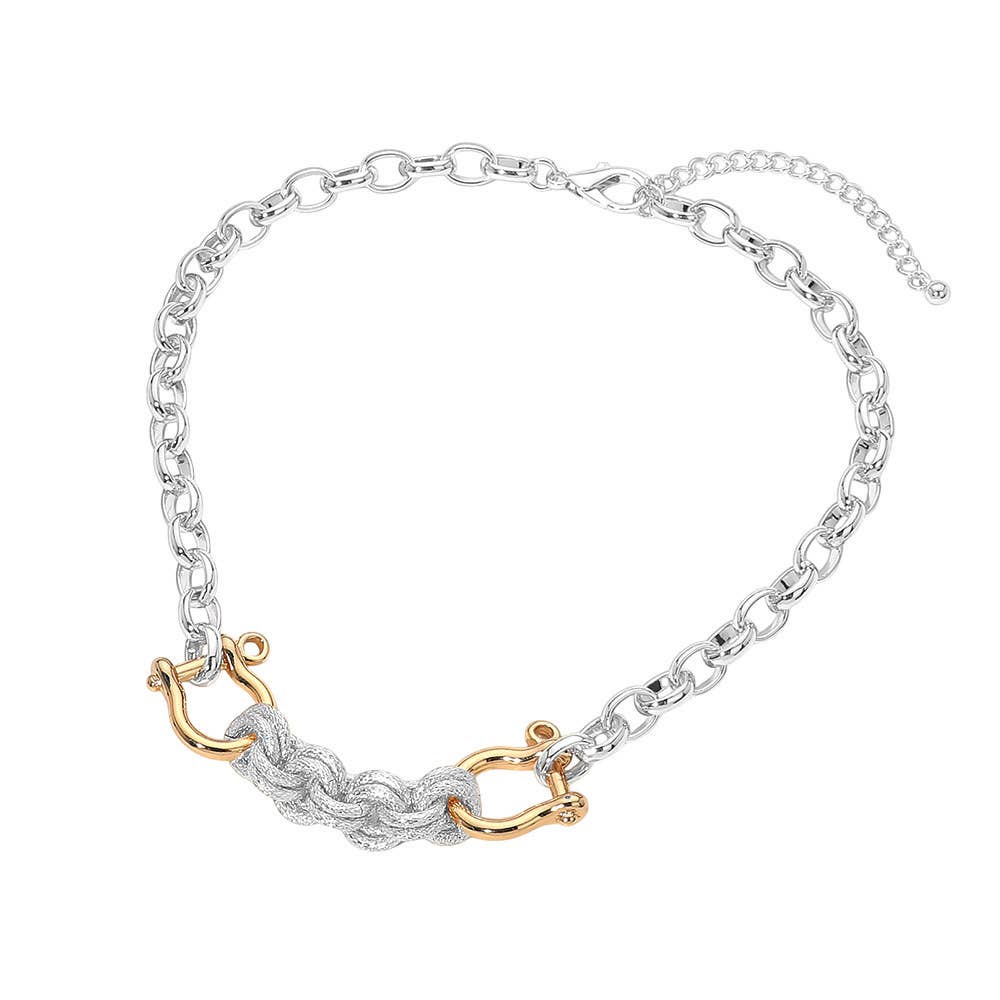 Knot Your Average Necklace - Chunky Metal Carabiner Link Necklace