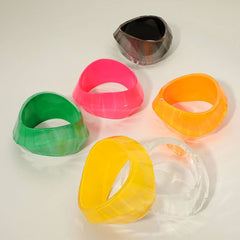 Bold Sculpted Resin Bangle Bracelet