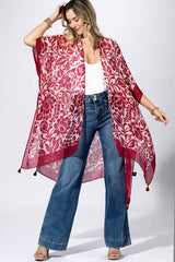 Punch Paisley Border Kimono