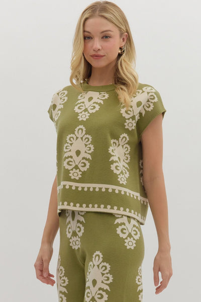 Damask Knit Muscle Tee