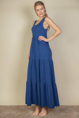 Solid Layered Hem Dress