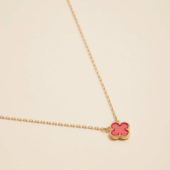 Clover Charm Pendant Necklace with Gold Chain