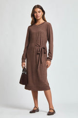 Hacci Knit Side Tie Tunic Dress